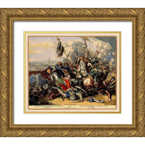 Vienna Austria Siege 10 - DeHooghe 1683 Gold Ornate Wood Framed Art Print with Double Matting by De Hooghe