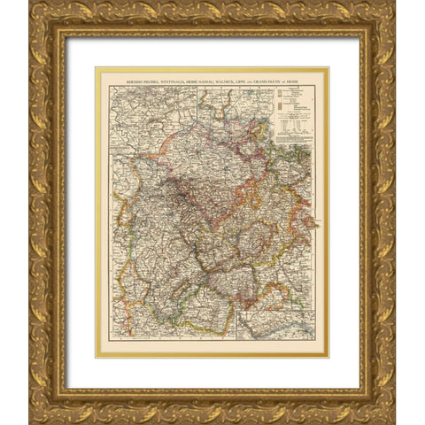 Westphalia Region Germany - Andree 1895 Gold Ornate Wood Framed Art Print with Double Matting by Andree