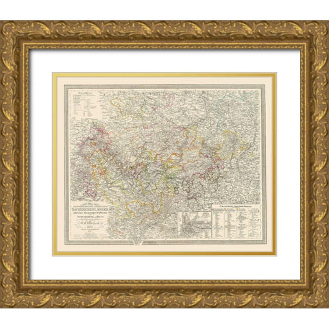 Weimer Region Germany - Weiland 1856 Gold Ornate Wood Framed Art Print with Double Matting by Weiland