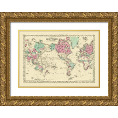 World - Colton Gold Ornate Wood Framed Art Print with Double Matting by Colton