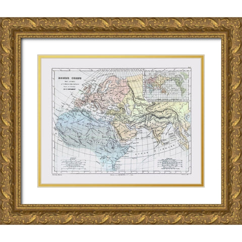 World Second Century AD - Cortambert 1880 Gold Ornate Wood Framed Art Print with Double Matting by Cortambert