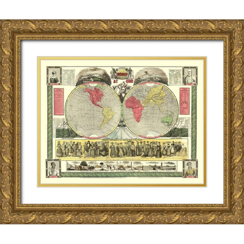 World One View - Phelps 1847 Gold Ornate Wood Framed Art Print with Double Matting by Phelps