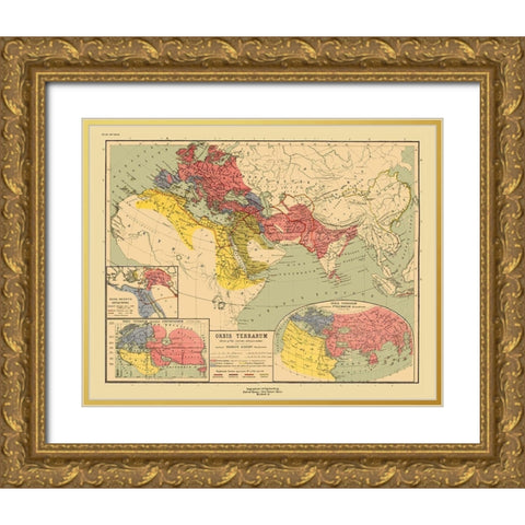Ancient World - Kiepert Gold Ornate Wood Framed Art Print with Double Matting by Kiepert