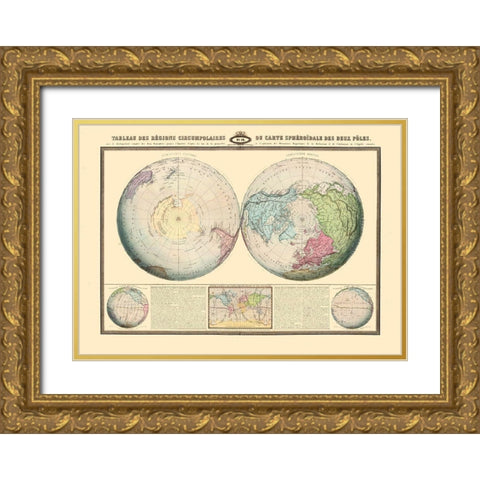 Polar Regions Gold Ornate Wood Framed Art Print with Double Matting by Unknown