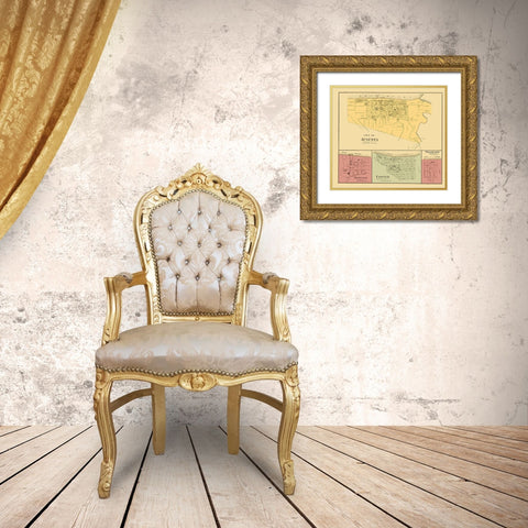 Augusta, Tietzville, Foster, Wellsburgh Kentucky Gold Ornate Wood Framed Art Print with Double Matting by Hayes