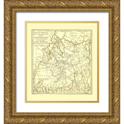 Kentucky - Filson 1785 Gold Ornate Wood Framed Art Print with Double Matting by Filson