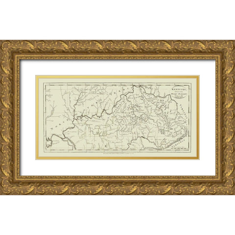 Kentucky - Carey 1795 Gold Ornate Wood Framed Art Print with Double Matting by Carey