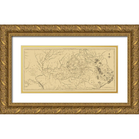 Kentucky - Debrett 1795 Gold Ornate Wood Framed Art Print with Double Matting by Debrett