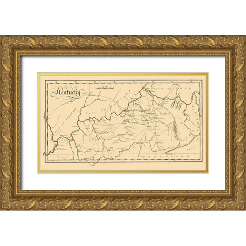 Kentucky - Palmer 1812 Gold Ornate Wood Framed Art Print with Double Matting by Palmer