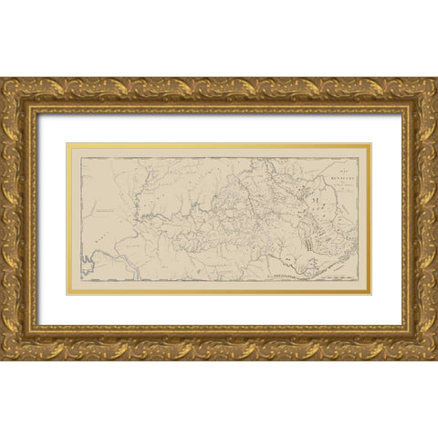 Kentucky Barker 1793  Gold Ornate Wood Framed Art Print with Double Matting by Barker