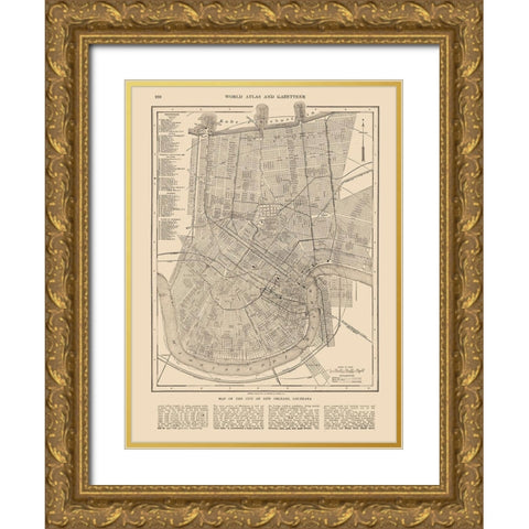 New Orleans  Louisiana - Reynold 1921 Gold Ornate Wood Framed Art Print with Double Matting by Reynold