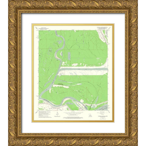 Turnball Island Louisiana Quad - USGS 1965 Gold Ornate Wood Framed Art Print with Double Matting by USGS