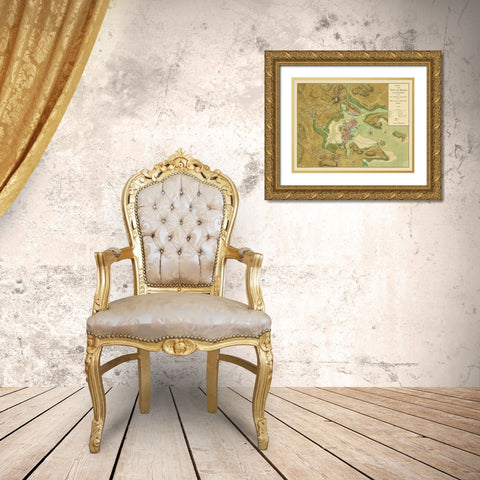 Boston Massachusetts - Page  1776 Gold Ornate Wood Framed Art Print with Double Matting by Page