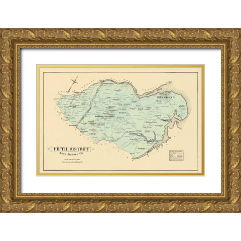 Anne Arundel 5th District Maryland Landowner Gold Ornate Wood Framed Art Print with Double Matting by Hopkins