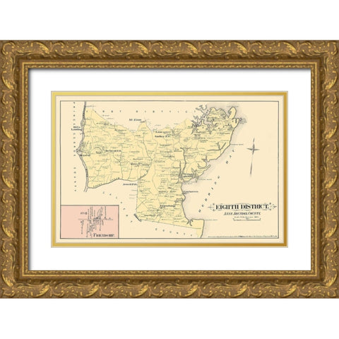 Anne Arundel   Eighth District Maryland Gold Ornate Wood Framed Art Print with Double Matting by Hopkins