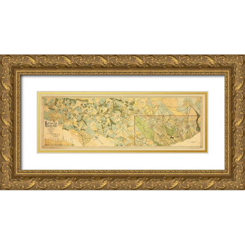 Baltimore and Ohio Railroad Metro Branch 1890 Gold Ornate Wood Framed Art Print with Double Matting by Fava