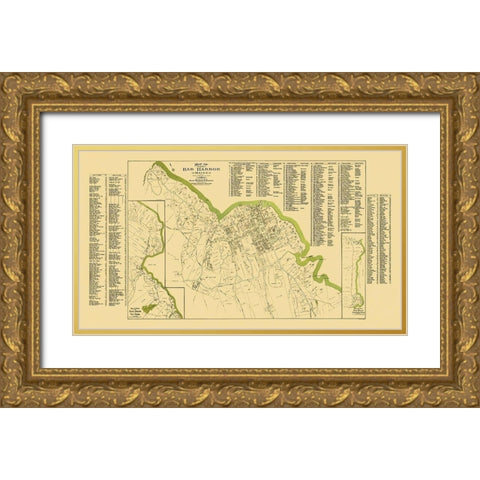 Bar Harbor Maine Landowner Gold Ornate Wood Framed Art Print with Double Matting by Summer Residents Assoc