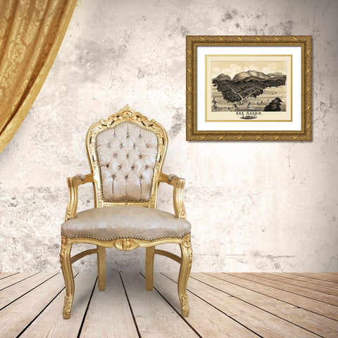 Bar Harbor Mt Desert Island Maine - Morris 1886 Gold Ornate Wood Framed Art Print with Double Matting by Morris