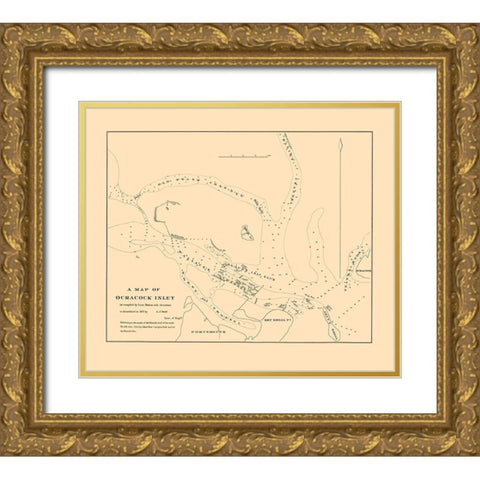 Ocracock Inlet - Swift 1835 Gold Ornate Wood Framed Art Print with Double Matting by Swift