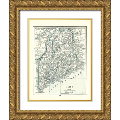 Maine - Rathbun 1893 Gold Ornate Wood Framed Art Print with Double Matting by Rathbun