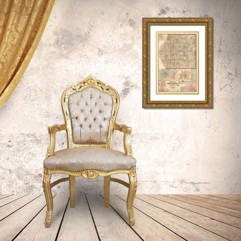 Oceana County Michigan - Beers 1876  Gold Ornate Wood Framed Art Print with Double Matting by Beers