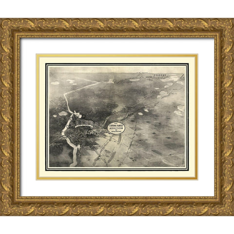 Brainerd Minnesota -1914 Gold Ornate Wood Framed Art Print with Double Matting by Unknown