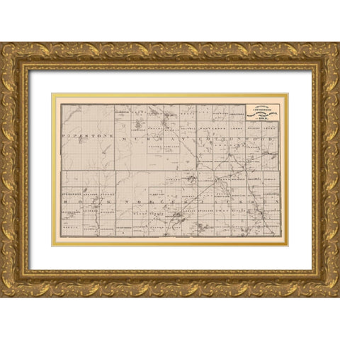 Cottonwood Murray Jackson Nobles Rock Minnesota Gold Ornate Wood Framed Art Print with Double Matting by Andreas