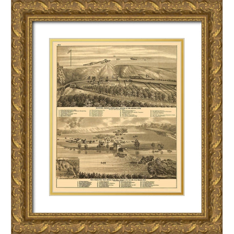Montevideo Minnesota - Theodore 1874  Gold Ornate Wood Framed Art Print with Double Matting by Theodore