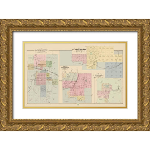 Owatonna, Northfield, Mantorville Minnesota Gold Ornate Wood Framed Art Print with Double Matting by Andreas