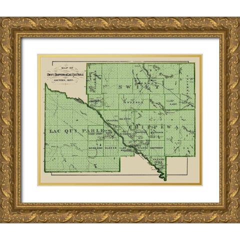 Swift Chippewa Lac Qui Parle Minnesota Landowner Gold Ornate Wood Framed Art Print with Double Matting by Andreas