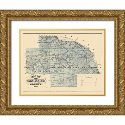 Wabasha Minnesota Landowner - Andreas 1874 Gold Ornate Wood Framed Art Print with Double Matting by Andreas