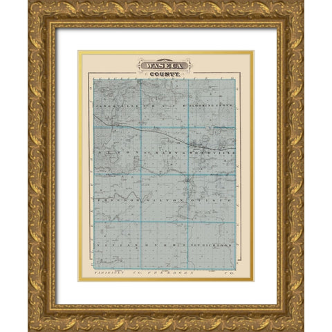 Waseca Minnesota Landowner - Andreas 1874 Gold Ornate Wood Framed Art Print with Double Matting by Andreas