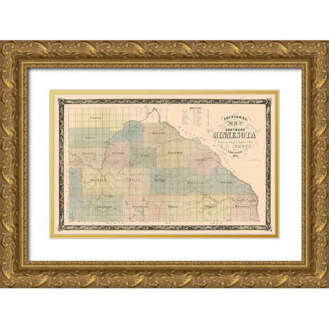 Minnesota - Holsteen 1855  Gold Ornate Wood Framed Art Print with Double Matting by Holsteen
