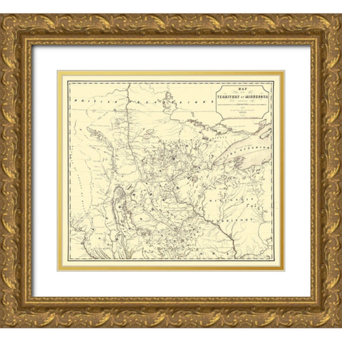 Minnesota Territory - John 1849  Gold Ornate Wood Framed Art Print with Double Matting by John