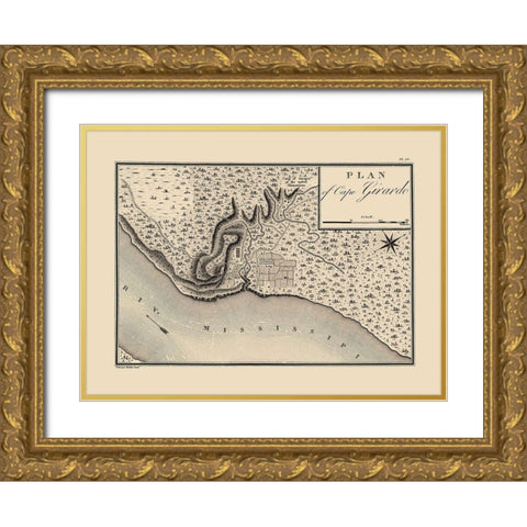 Cape Girardeau, Cape Girardo Missouri - Collot Gold Ornate Wood Framed Art Print with Double Matting by Collot