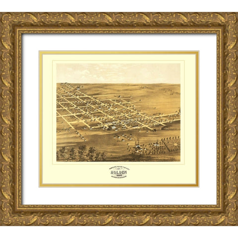 Holden Missouri - Ruger 1869 Gold Ornate Wood Framed Art Print with Double Matting by Ruger