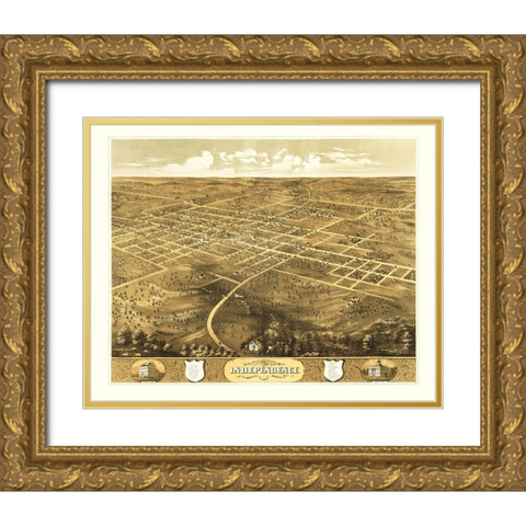 Independence Missouri - Ruger 1868 Gold Ornate Wood Framed Art Print with Double Matting by Ruger