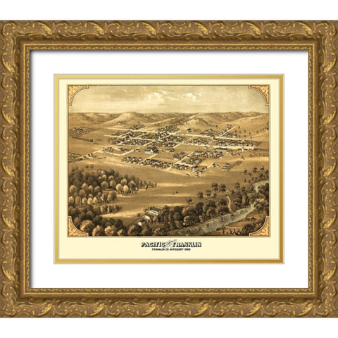 Pacific Missouri - Ruger 1869 Gold Ornate Wood Framed Art Print with Double Matting by Ruger