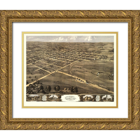 Palmyra Missouri - Ruger 1869 Gold Ornate Wood Framed Art Print with Double Matting by Ruger