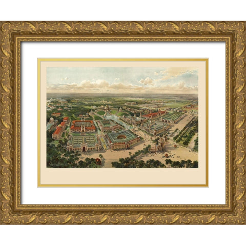 St Louis Worlds Fair Missouri - 1904 Gold Ornate Wood Framed Art Print with Double Matting by Unknown