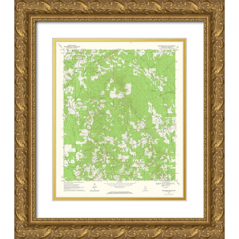 South Montrose Mississippi Quad - USGS 1970 Gold Ornate Wood Framed Art Print with Double Matting by USGS