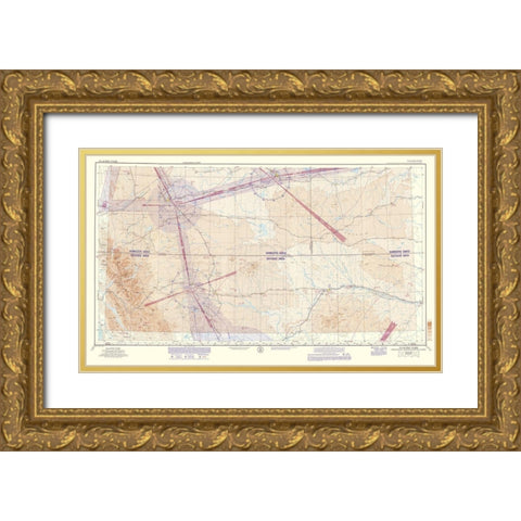 Glacier Park - USGS 1962 Gold Ornate Wood Framed Art Print with Double Matting by USGS