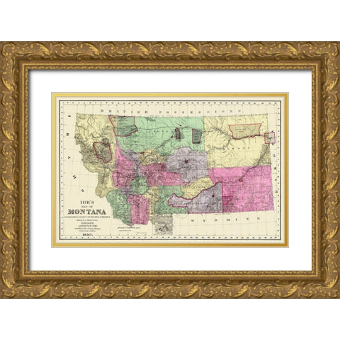 Montana - Ide 1890 Gold Ornate Wood Framed Art Print with Double Matting by Ide