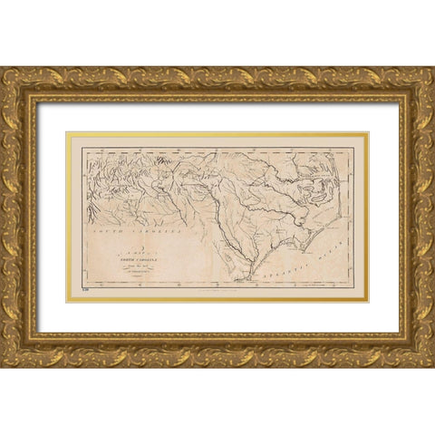 North Carolina - Stockdale 1794  Gold Ornate Wood Framed Art Print with Double Matting by Stockdale
