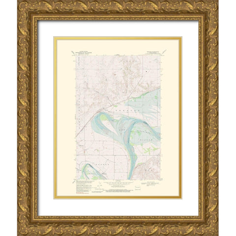 Trenton North Dakota Quad - USGS 1976 Gold Ornate Wood Framed Art Print with Double Matting by USGS