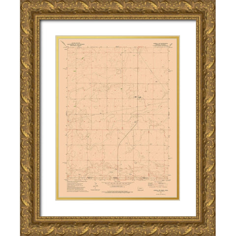 South West Kimball Nebraska Quad - USGS 1972 Gold Ornate Wood Framed Art Print with Double Matting by USGS