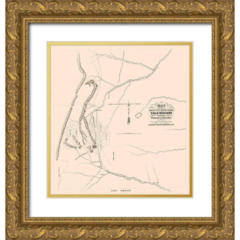 Gold Regions Western Kansas Nebraska - Dickson Gold Ornate Wood Framed Art Print with Double Matting by Dickson
