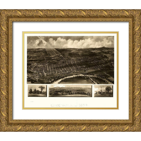 Concord New Hampshire - Poole 1899  Gold Ornate Wood Framed Art Print with Double Matting by Poole