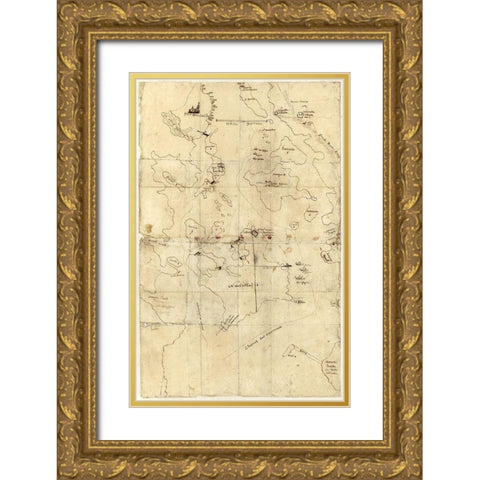 Portsmouth New Hampshire -1792 Gold Ornate Wood Framed Art Print with Double Matting by Unknown
