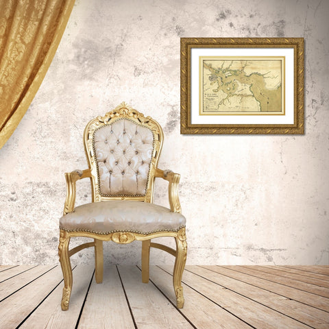 Portsmouth New Hampshire -1782 Gold Ornate Wood Framed Art Print with Double Matting by Unknown